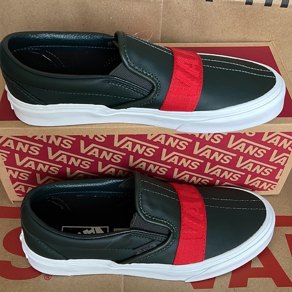 Vans Classic Slip-On W Leather & Webbing Scarabred WMNS - Picture 2 of 16